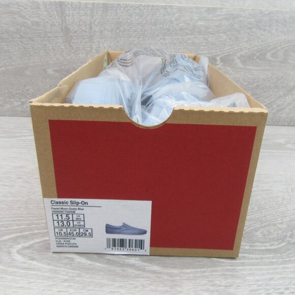 Vans Classic Slip On Pastel Mono Blue Shoes Mens Size 11.5 NEW - Picture 12 of 13